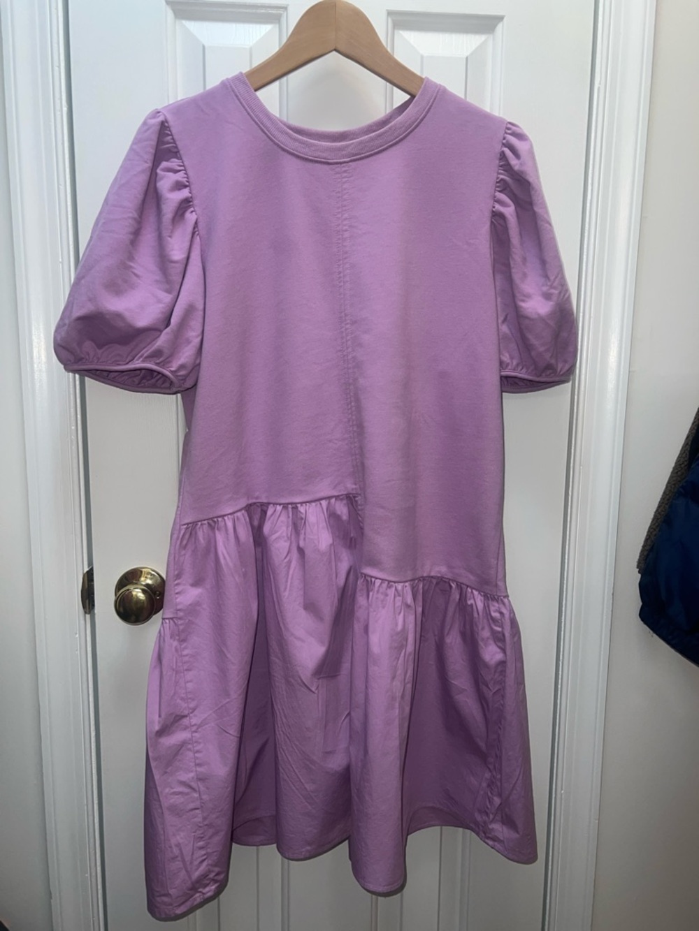 English Factory Lilac Puff Sleeve Tiered Dress -Sz L